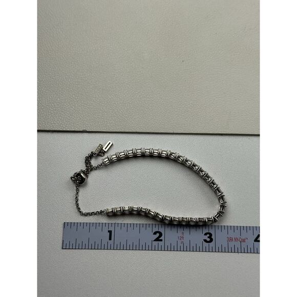 Jeulia Adjustable Sterling Silver Clear Tennis Bracelet - Picture 2 of 10